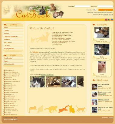 CatBook - profili dei gatti